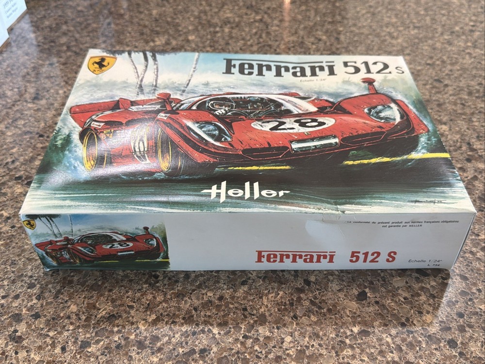 HELLER 1/24 SCALE FERRARI 512S FACTORY SEALED INSIDE KIT! CIRCA 1989! VMCP!
