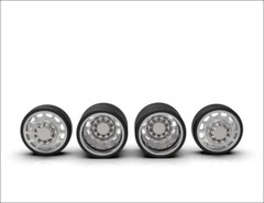1:64 3d 30” Workload Style Dually Setup Wheels. Comes in Chrome