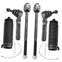 2WD 6pcs Steering Kit Front Inner and Outer Tie Rods with Boots Compatible