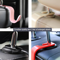 4-Pack Black Plastic Car Seat Headrest Hooks with 360° Rotation, 55 Lb. Capacity