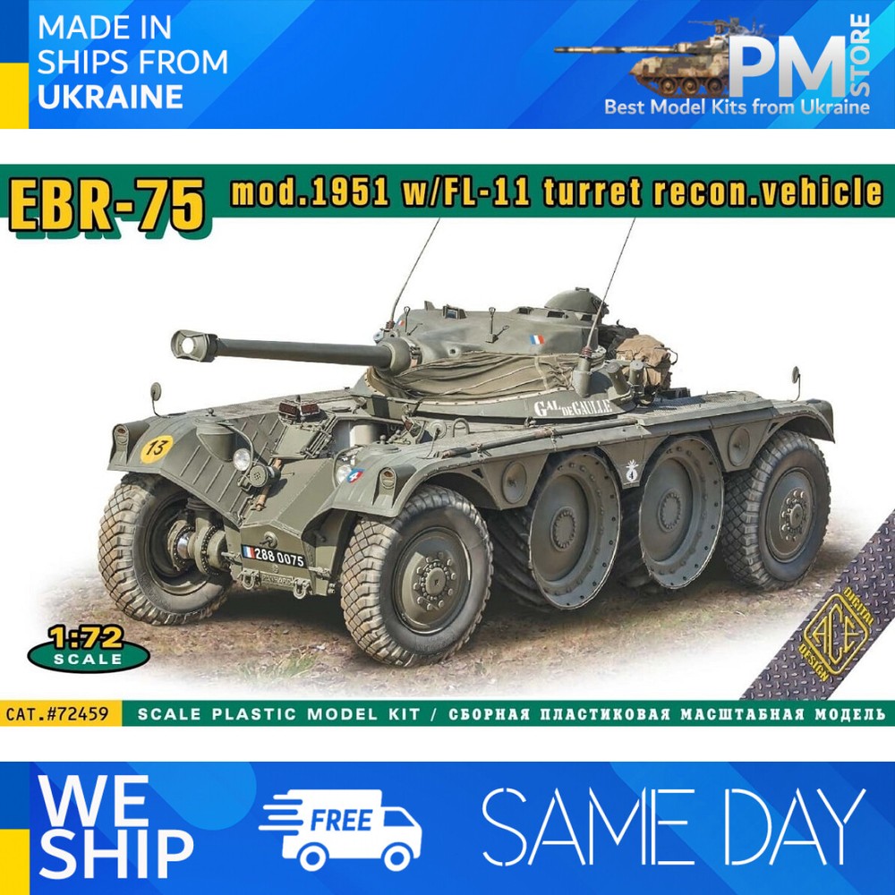 ACE 72459 – 1/72 EBR-75 mod.1951 w/FL-11 turret recon. Vehicle, scale model kit