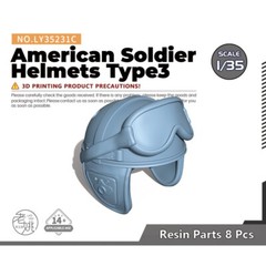 Yao’s Studio LY35231C 1/35 Model Upgrade Parts American Soldier Helmets Type3