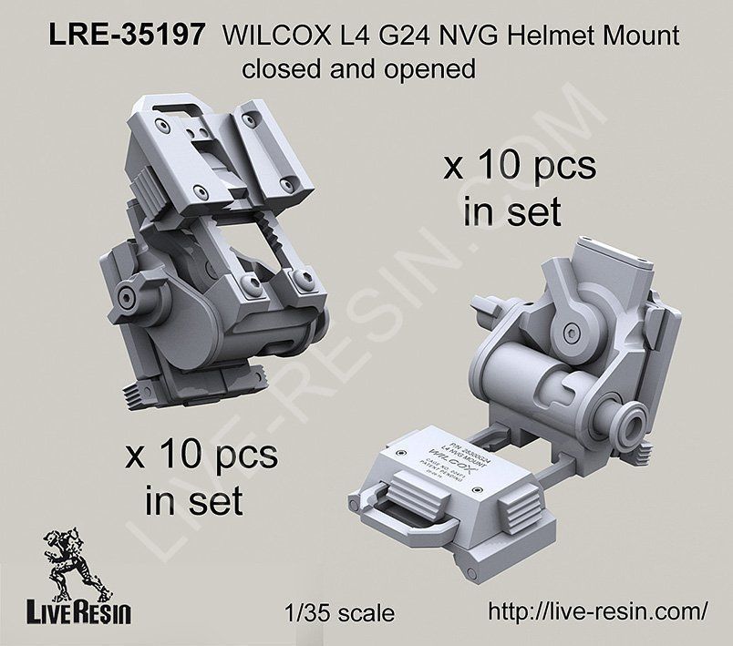 Live Resin 35197 1/35 L4 G24 NVG Helmet Mount Closed and Opened