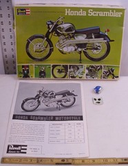 REVELL HONDA SCRAMBLER MOTORCYCLE MODEL KIT BOX & INSTRUCTIONS ONLY H-1235