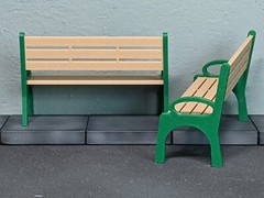 1/18 Scale Park Bench – For model car or 3.75″ action figure diorama (set of 2)