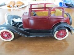 Vintage Hubley Toys Metal Built Model A Ford Victoria for Parts or Repairs
