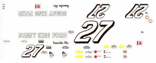 Fred Cady 621 #27 Sunny King Ford 1969 Donnie Allison 1/25 waterslide decal