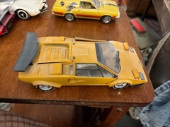 1/24 Built Plastic Model Yellow Lamborghini Countach Dusty From Being Displayed