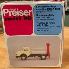Rare Preiser HO Modell Kit #1136 Mercedes LA 1924 Showman’s Lorry w/Crane NIB