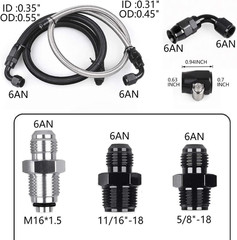 25Inch AN6 Power Steering Pump Hose Kit Compatible with Chevy C10 Connects GM Ty