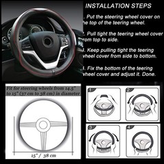 Rueesh Microfiber Leather Car Steering Wheel Cover Soft Padding Durable No