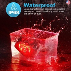 Partsam 12V Submersible Square Led Trailer Light,Red White LED Stop Turn Tail