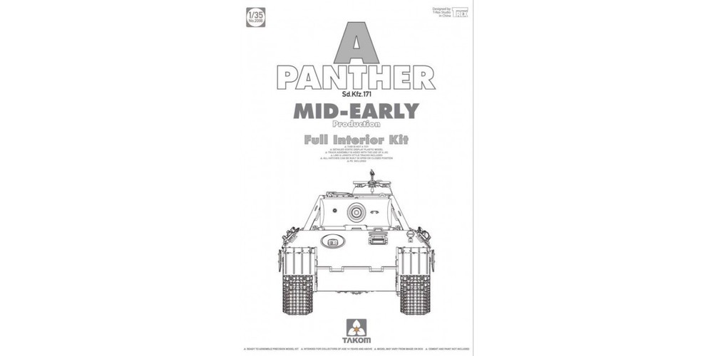 Takom 1/35 Sd.Kfz.171 Panther Ausf.A Mid Early Full Interior – Kit 2098