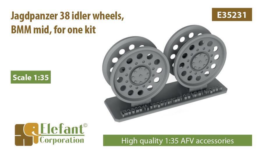 Elefant Corporation 1/35 Jagdpanzer 38 Idler Wheels BMM Mid for One Kit
