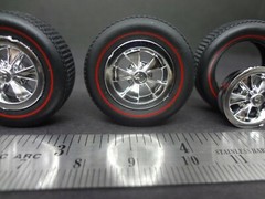 1:25 scale Spokes ‘N Stripes wheels & tires red line & gold line check pictures