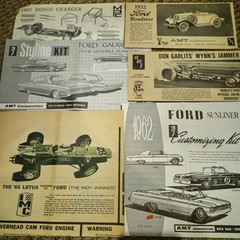 Lot/6 Vintage 1960’s Model Car Kit Instructions AMT IMC FORD LOTUS INDY – DODGE