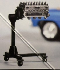 Lot of 2 1966 Nova SS 1/25 327 V8 engine motor stand diorama garage gas station