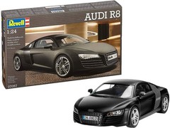 German Level 1/24 Audi R8 Matte Black 07057 Plastic Model