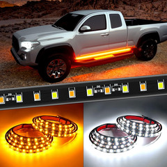 Truck Running Board Lights 2PCS 60 Inch LED Side Maker White Courtesy Light & Se