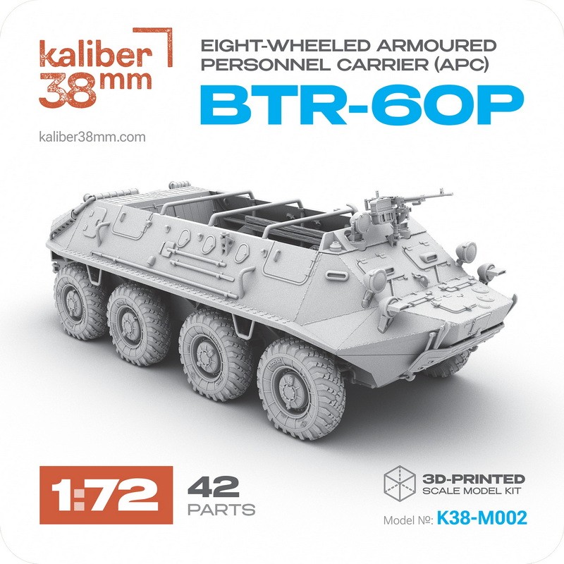 kaliber38mm 1/72 BTR-60P Eight-Wheeled Armoured Personnel Carrier (APC)