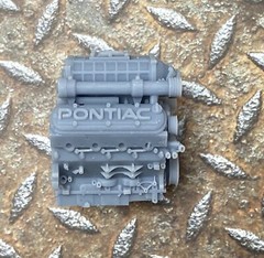 Resin Custom Pontiac LS engine, Supercharged, for scale model cars, 1/24 1/25