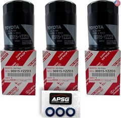 Genuine Oil Filter 90915-YZZD3 with APSG Drain Plug Washers | 3 PACK |