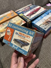 6 1960 63 AMT Hubley Chevy Mercury Lincoln Buick Mercedes Car Model Kit Box Only