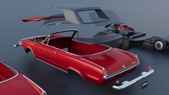 ABS-LIKE RESIN 3D PRINTED 1/25 1965 PLYMOUTH VALIANT CONVERTIBLE FULL KIT