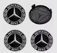 1set For Mercede-s Ben-z 75mm/2.95“ Wheel Rim HubCaps Cover Badge Emblem
