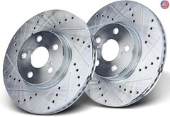 A-Premium 10.83 inch (275mm) Front Drilled and Slotted Disc Brake Rotors