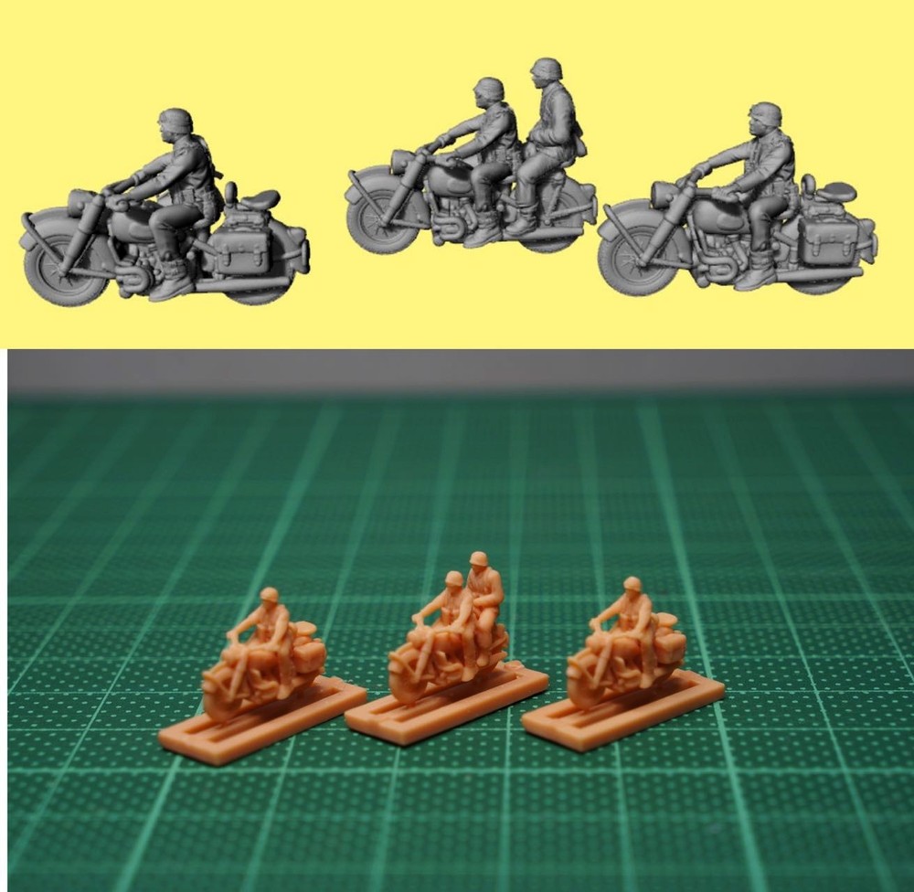 1/144 WWII German BMW R75 Motorcycle team (fine detail) Resin kit (#GER106AC)