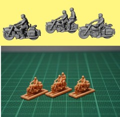 1/144 WWII German BMW R75 Motorcycle team (fine detail) Resin kit (#GER106AC)