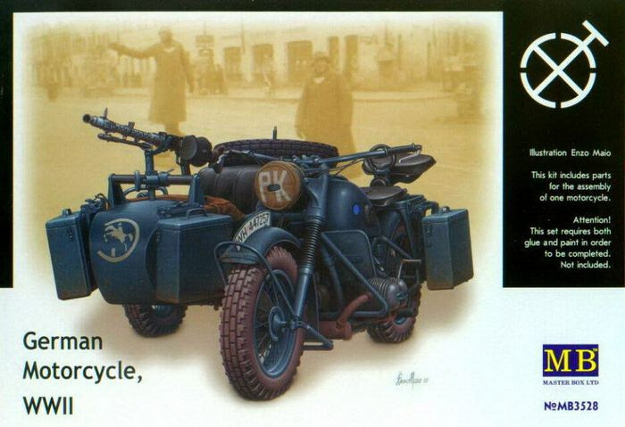 1/35 German Motorcycle WWII BMW R75 Master Box 3528 Plastic Model kit