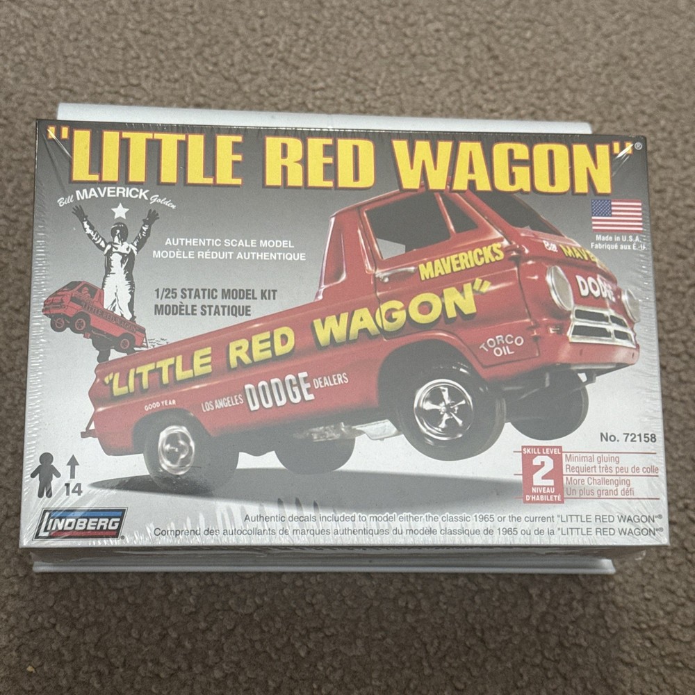 Lindberg Dodge “Little Red Wagon” Drag Truck Model Kit 1/25 72158, New Sealed