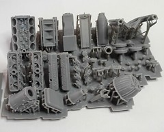 1/25 3D Resin Chevy 572 COPO Engine W/Transmission Scale Model Kit Parts