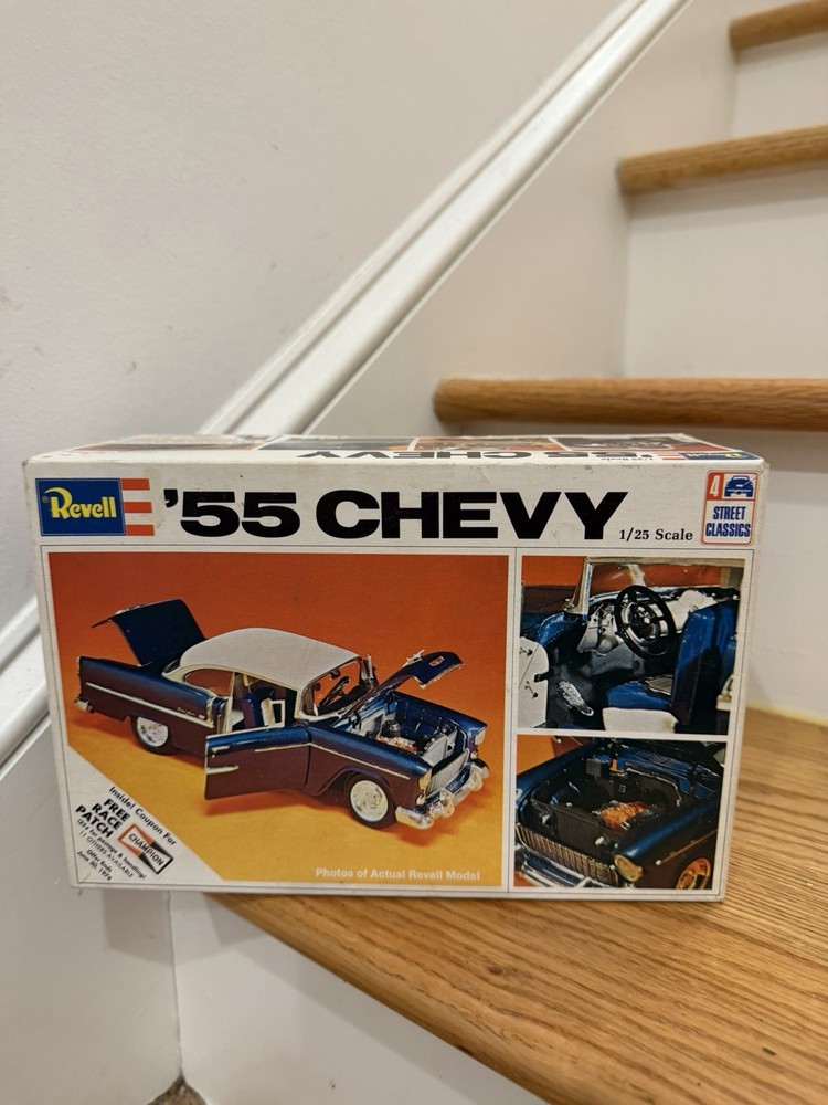 Vintage Revell 55 Chevy Model Kit 1/25 Scale H-1374 , ASIS w/original box