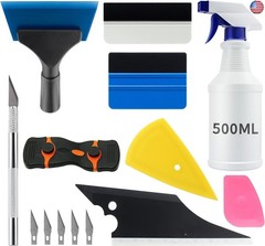 9 Pcs Vehicle Car Window Tint Application Tools Kit Glass Protective Film