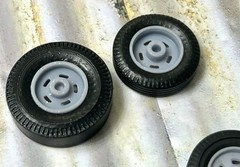 1/24 Scale: Big N Little Piecrust Slicks W/15-inch “Halibrand Sprint” Wheels