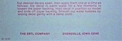 Vintage – DECAL SHEET for 1983 AMT – Chevy Van “A-TEAM” Model Kit 1/25
