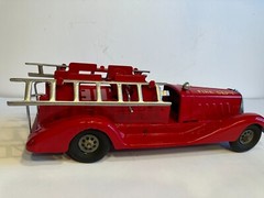 VINTAGE MARX 1930s RESTORED PRESSED STEEL FIRETRUCK
