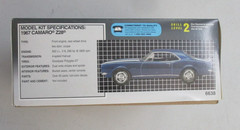 AMT ERTL 1967 CHEVY CHEVROLET CAMARO Z28 1/25 SCALE MODEL CAR KIT 6638 1995