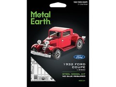 1932 FORD COUPE RED STEEL MODEL KIT BY METAL EARTH MMS198