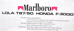 Modeler’s 1/20 Lola T87/50 Honda F3000 Marlboro Formula Racing Model Kit JPN New