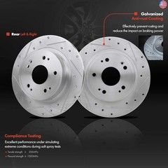 A-Premium 11.09 inch (282 mm) Rear Drilled and Slotted Disc Brake Rotors +