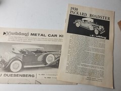 Vintage Hubley 1930 Packard Roadster 1:20 Parts Metal Model Car Kit Built Lot