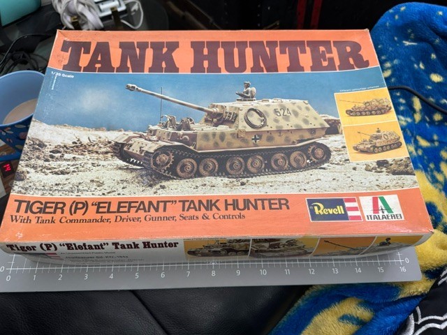 Revell 1/35 Scale Tank Hunter Tiger (P) “Elefant” Model Kit #H-2105 Mostly Built