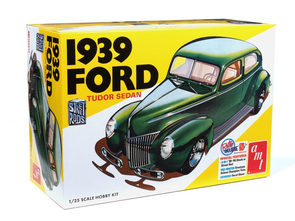 AMT 1939 Ford Sedan Street Rod Series 1:25 Scale Model Kit 1:25, Multicolored