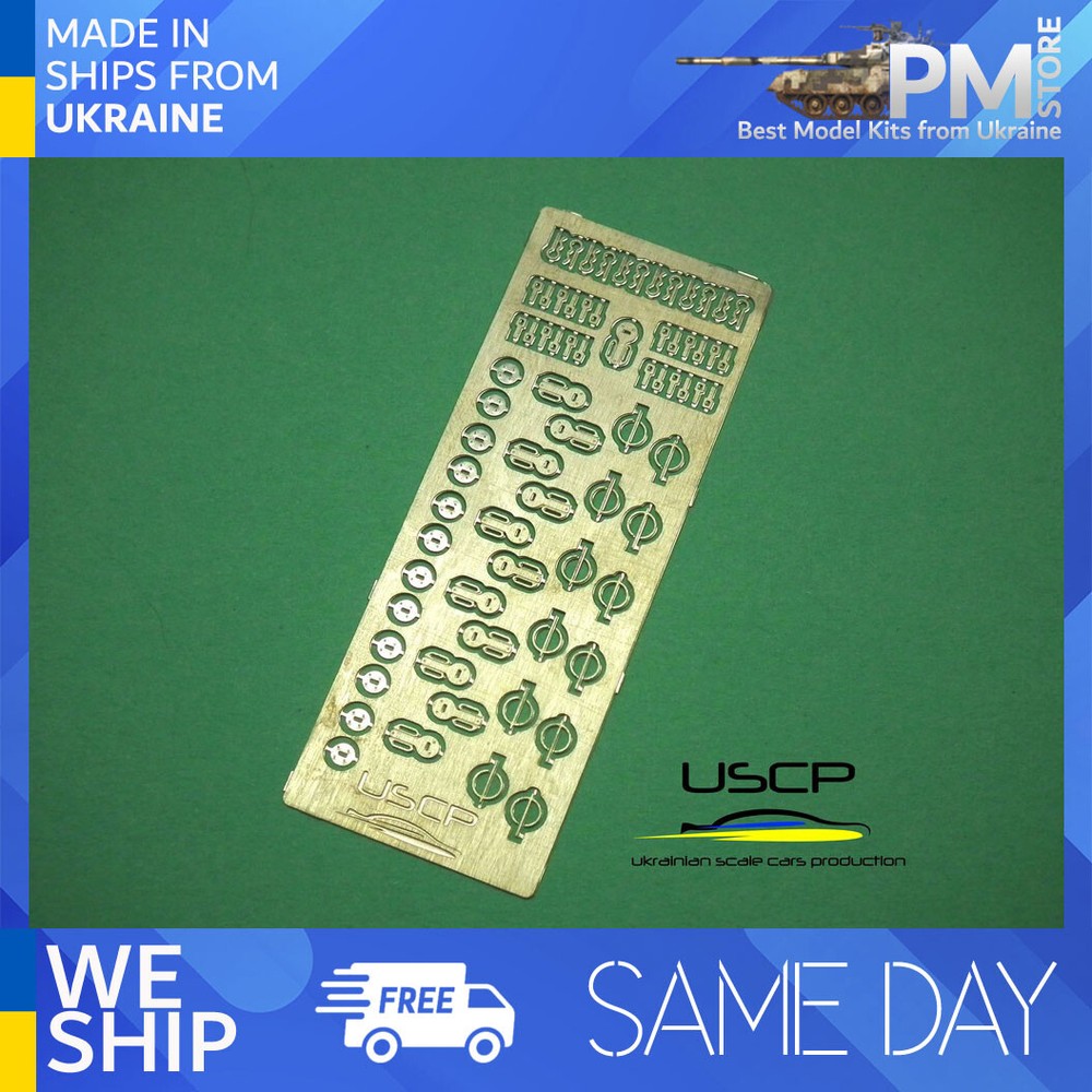 USCP 24A020 1/24 Bonnet Pins Photo-Etched set Upgrade accessories kit