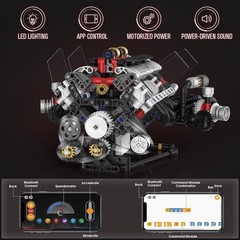 V8 Engine Building Set for Teens & Adults: 664 PCS with Hands-On STEM Learning