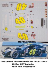 DECAL – #40 BLUE RIDGE DESIGN WHELEN 2022 ASPHALT MODIFIED FRANK FLEMING – 1/25